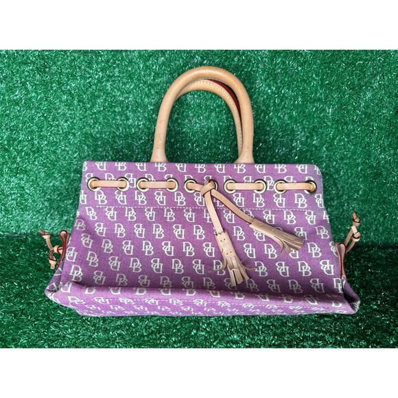 Dooney & Bourke Monogrammed Tassel Tote Purse Pink - Picture 1 of 8